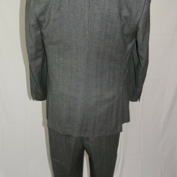 Brooks Brothers Golden Fleece Martin Greenfield Gray Plaid 3/2 Suit 41R